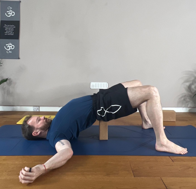 Supported Bridge Pose with Block