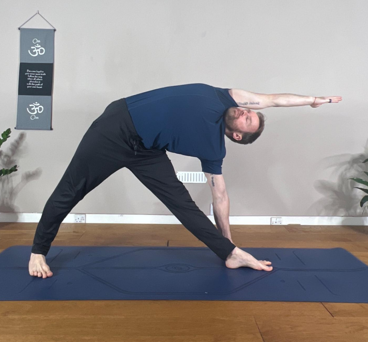 Extended Triangle Pose with a Deeper Side Stretch: